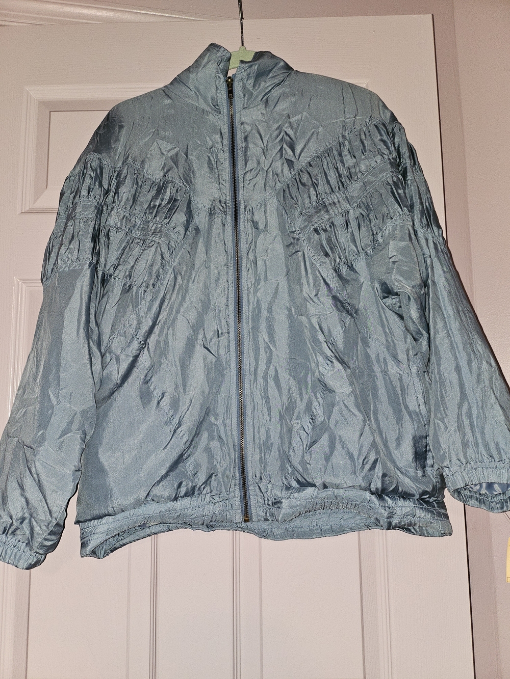 VINTAGE 80S WASHED SILK EVR WINDBREAKER- WITH TAGS, SIZE MEDIUM